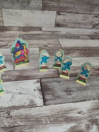 FIGURINE SU PIEDISTALLO PERSONAGGI PUFFI VINTAGE