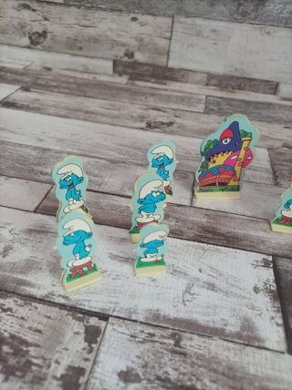 FIGURINE SU PIEDISTALLO PERSONAGGI PUFFI VINTAGE