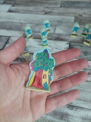 FIGURINE SU PIEDISTALLO PERSONAGGI PUFFI VINTAGE