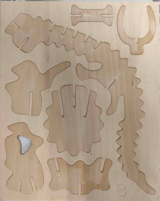 Puzzle dinosaurio triceratops de madera