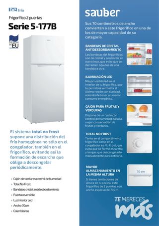 ❄ Frigo 2 puertas | SERIE 5-177B 70cm ancho