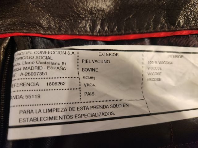 Chaquetón piel Cortefiel 