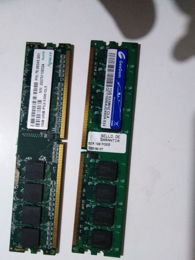 Modulos memoria RAM 1GB 