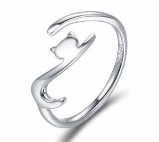 Anillo gato plata