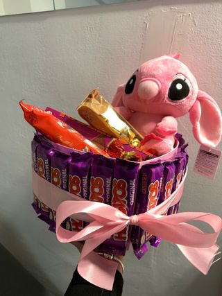 Caja corazon bombones y peluche