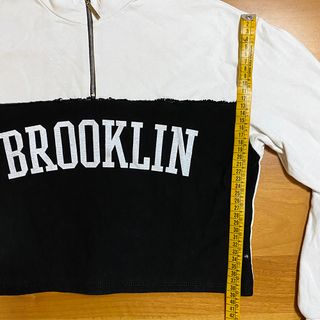 Felpa Brooklyn Bianco Nero Casual Sportivo USA