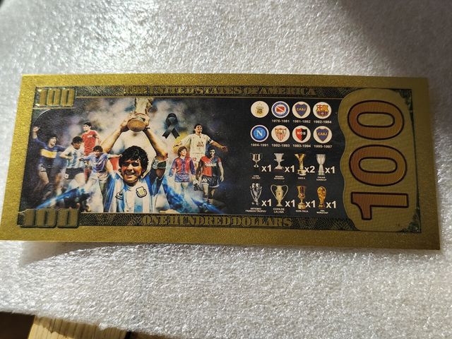 Billete Maradona 100 dólares "sin valor"