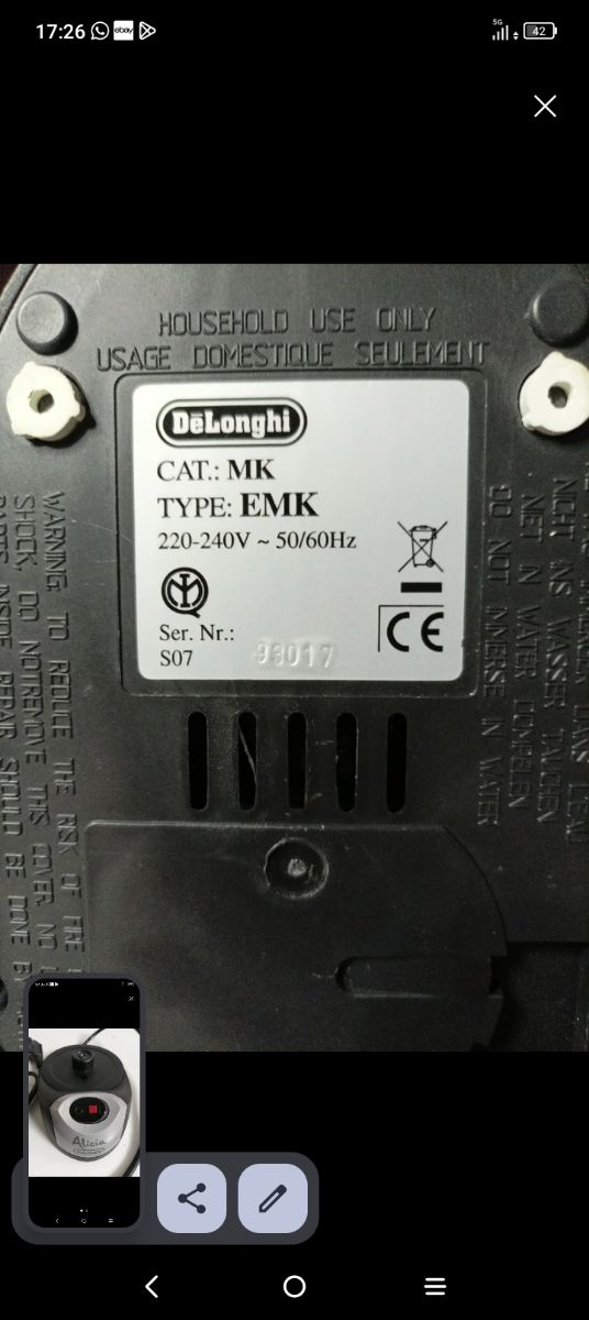 Base Alicia DeLonghi Desmontada