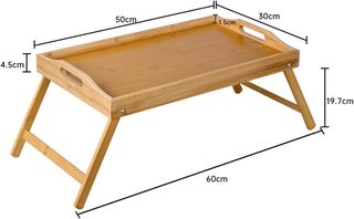 MESA PORTATIL DE BAMBÚ CON ASAS PARA CAMA O SOFA.
