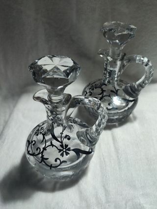 Vinagreras antiguas de cristal