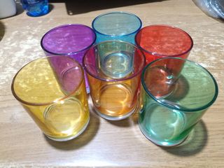 6 bicchieri colorati 