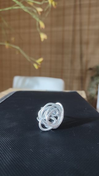 Anello regolabile argentato 