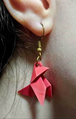 Pendientes origami, pajarita