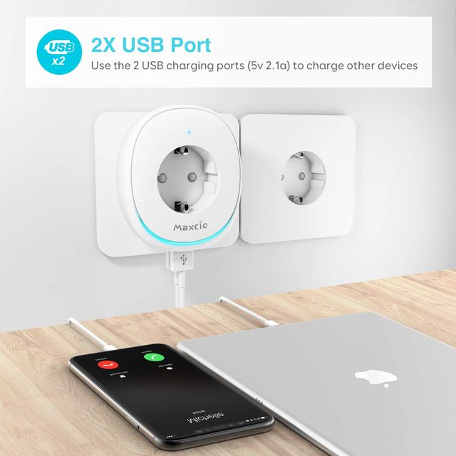 Maxcio YX-DE02 Enchufe WiFi Pack de 2