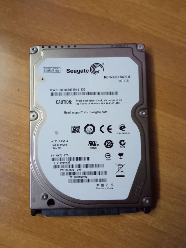 HARD DISK SEAGATE Sata160GB 2,5" ST9160301AS