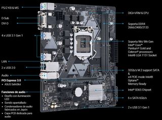 ¡NUEVA! Placa base ASUS PRIME B365M-K + ventilador