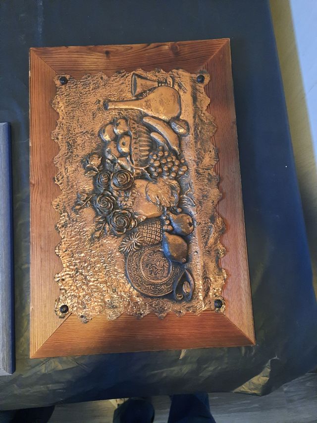 Marco con bodegón cobre / latón