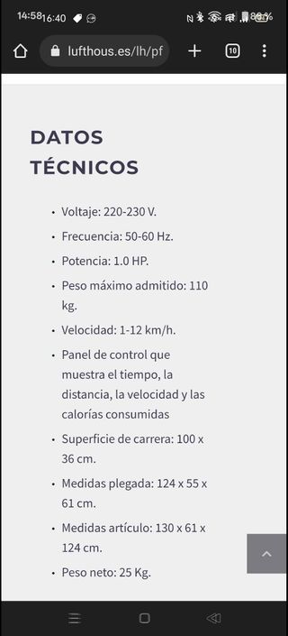 Cinta de correr 