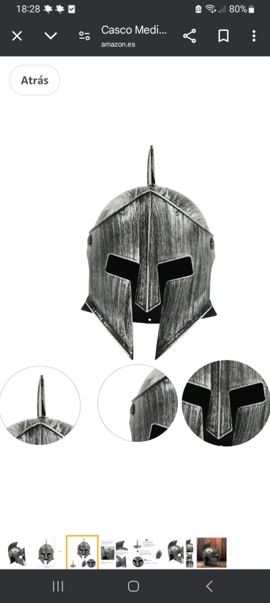 Casco Espartano Griego. Acces. disfraz