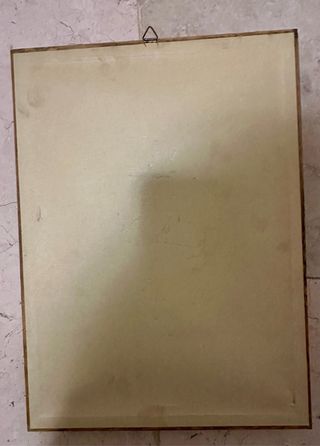 Madonna peltro cornice legno vintage