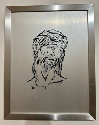 Quadro Cristo vintage acciaio diros arte 