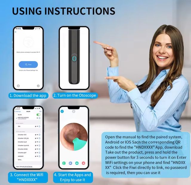 Pulisci orecchie con telecamera