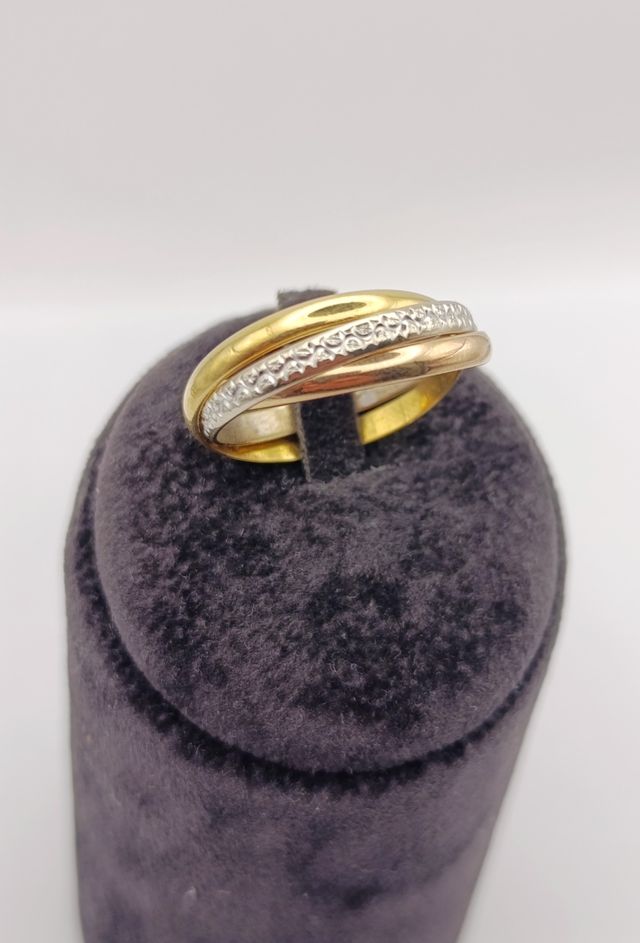 Anillo tricolor de 18k