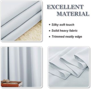 Cortinas XL opacas térmicas blanco gris 140x300cm