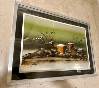 Quadro vintage dipinto serigrafia acciaio 