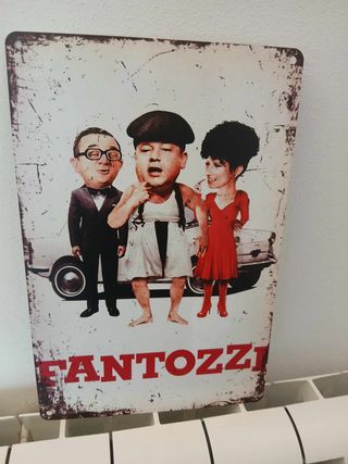 Targa retrò FANTOZZI caricatura mitica