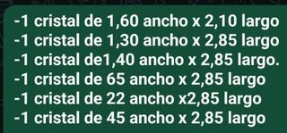 Cristales varias medidas.