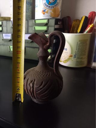 piccola caraffa anfora decorata antica anni 50