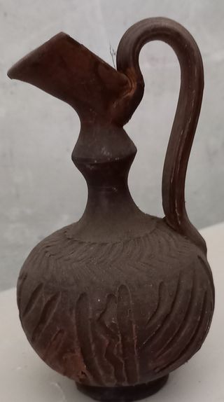 piccola caraffa anfora decorata antica anni 50