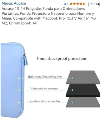 Funda Portátil Aucase Azul Neopreno 