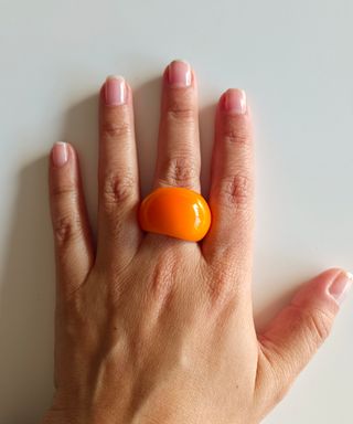 Anillo de vidrio de Murano naranja