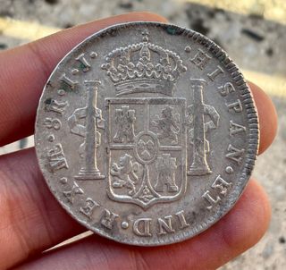 Moneda PLATA 8 Reales 1792 LIMA. CARLOS IV