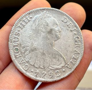 Moneda PLATA 8 Reales 1792 LIMA. CARLOS IV