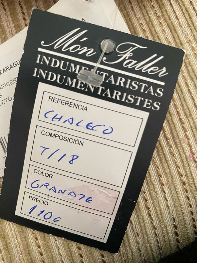 Chaleco de fallero nuevo por estrenar