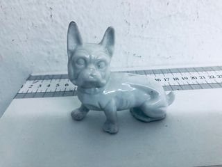perro vintage buldog mini escultura ceramica