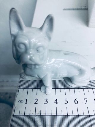 perro vintage buldog mini escultura ceramica