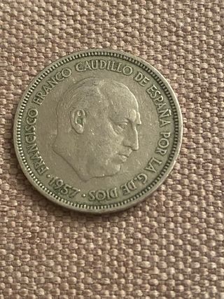 Moneta da 25 pesetas del 1957