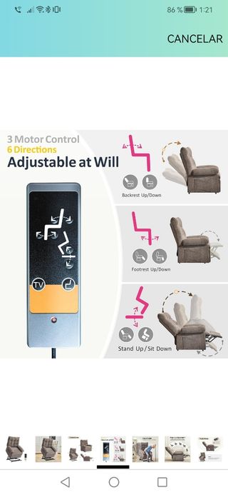 Poltrona relax sollevatore totalmente nuova. Poltrona sollevatore con 3 motori, poltrona relax elettrica reclinabile, poltrona relax con funzione auto-aiuto, reclinazione elettrica, per anziani (marrone)