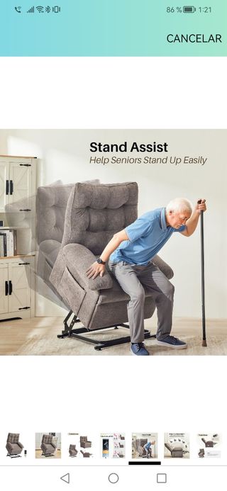 Poltrona relax sollevatore totalmente nuova. Poltrona sollevatore con 3 motori, poltrona relax elettrica reclinabile, poltrona relax con funzione auto-aiuto, reclinazione elettrica, per anziani (marrone)