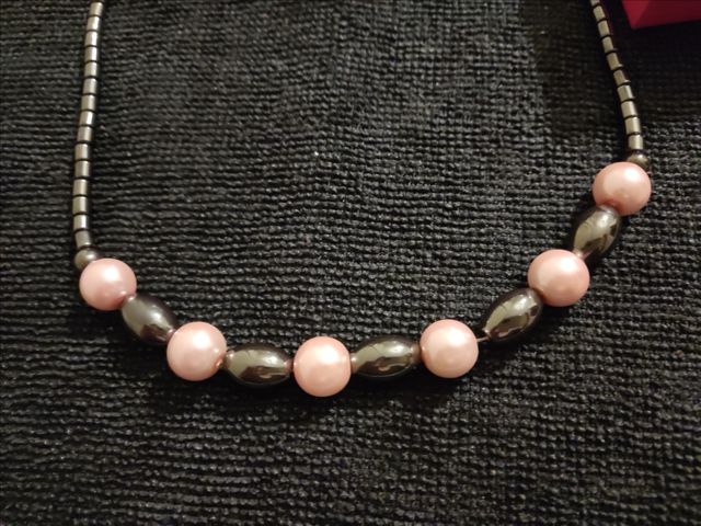 Collar piedras minerales hematite- Nuevo!