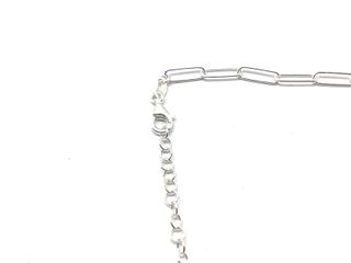 collar plata 925mm con piedra con perla 22cm