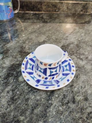 Taza y plato café Sargadelos 