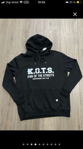 KOTS sudadera Negra Con capucha Talla L
