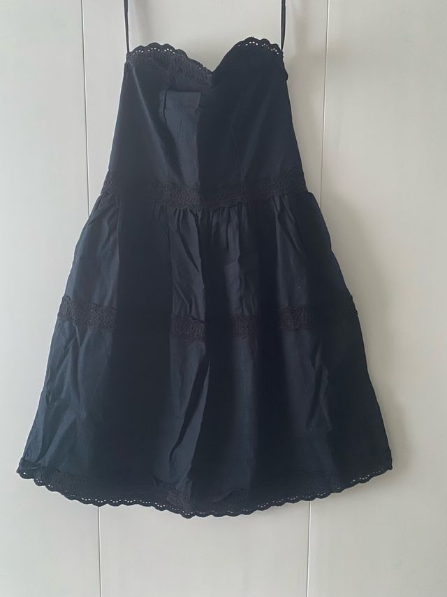 Vestido palabra de honor bordados Talla S