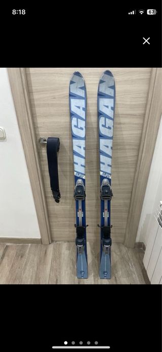 Esquís travesía 147 cm con focas y cuchillas