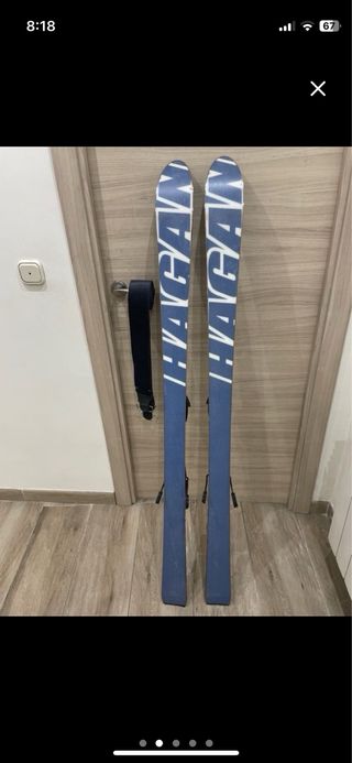 Esquís travesía 147 cm con focas y cuchillas